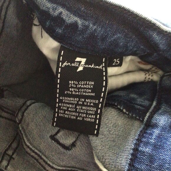 7FOR all mankind Roxanne classic ankle skinny high rise waist soft denim size 25 - Picture 4 of 11